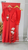 Rust Orange Mul Chanderi Suit