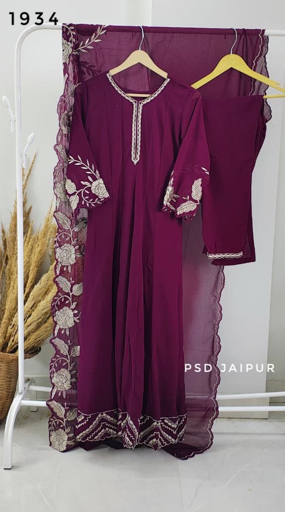 Purple Georgette Anarkali suit