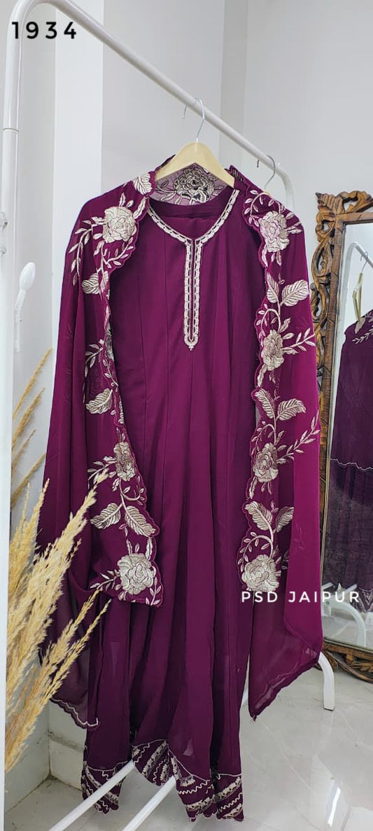 Purple Georgette Anarkali suit