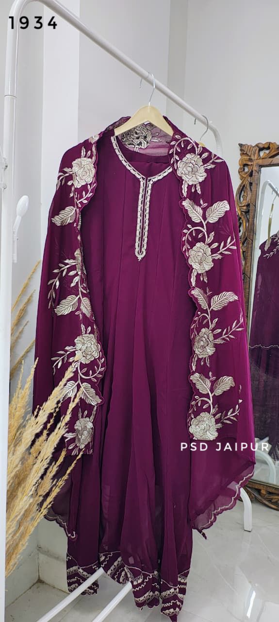 Purple Georgette Anarkali suit