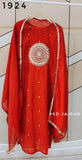 Orange Mul Chanderi Suit