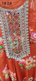 Orange Pure Anarkali chinon suit
