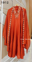 Orange Roman Anarkali Suit