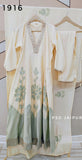 Off white and GreenAnarkali Suit