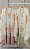 Off white and GreenAnarkali Suit
