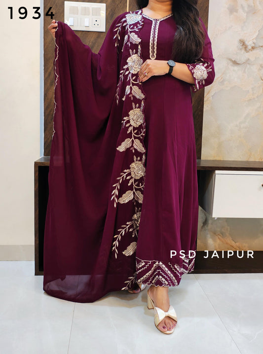 Purple Georgette Anarkali suit
