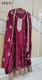 wine Anarkali Suit