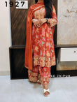 Rust Orange Chinon Indo western