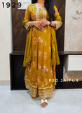 Pure Chinon Anarkali suit