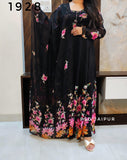 Black Organza Anarkali Suit