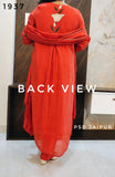 Rust Orange Mul Chanderi Suit