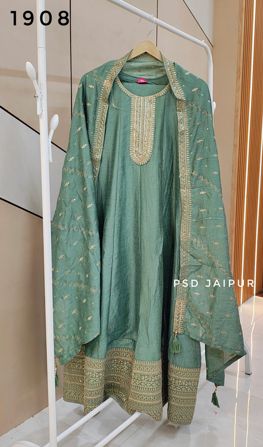 green Anarkali Suit