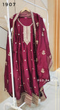 wine Anarkali Suit