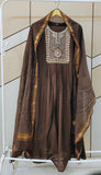 Brown Mul chanderi suit