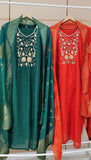 Green Mul Chanderi Suit