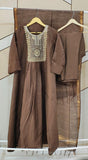 Brown Mul chanderi suit