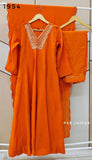 Orange Mul chanderi Anarkali suit