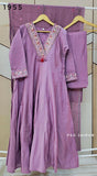Purple Roman Anarkali Suit