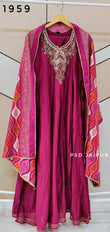 Purple Roman Silk Anarkali Suit