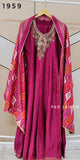 Purple Roman Silk Anarkali Suit