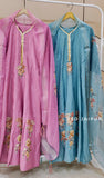 Sky blue Anarkali suit