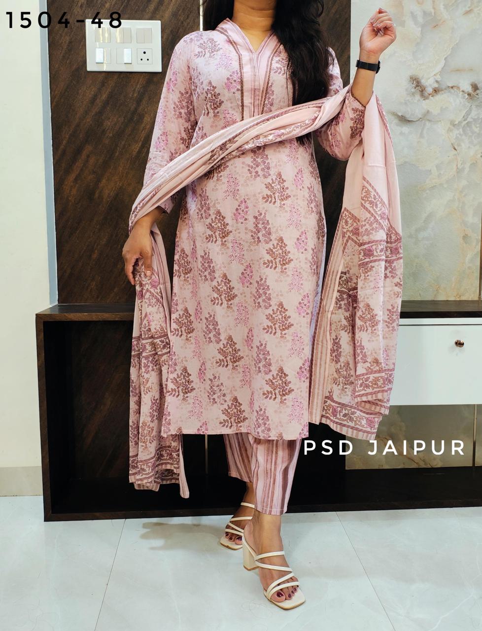 Light Purple Pure Cotton Suit