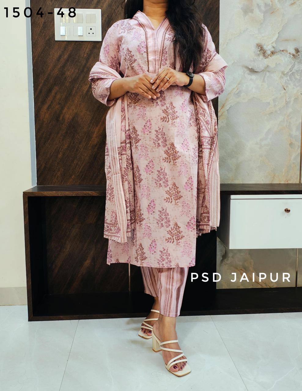 Light Purple Pure Cotton Suit