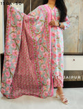 Sky Blue Floral Pure Cotton Suit
