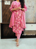 Pink Floral Pure Cotton Suit