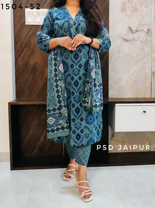 Blue Pure Cotton Suit