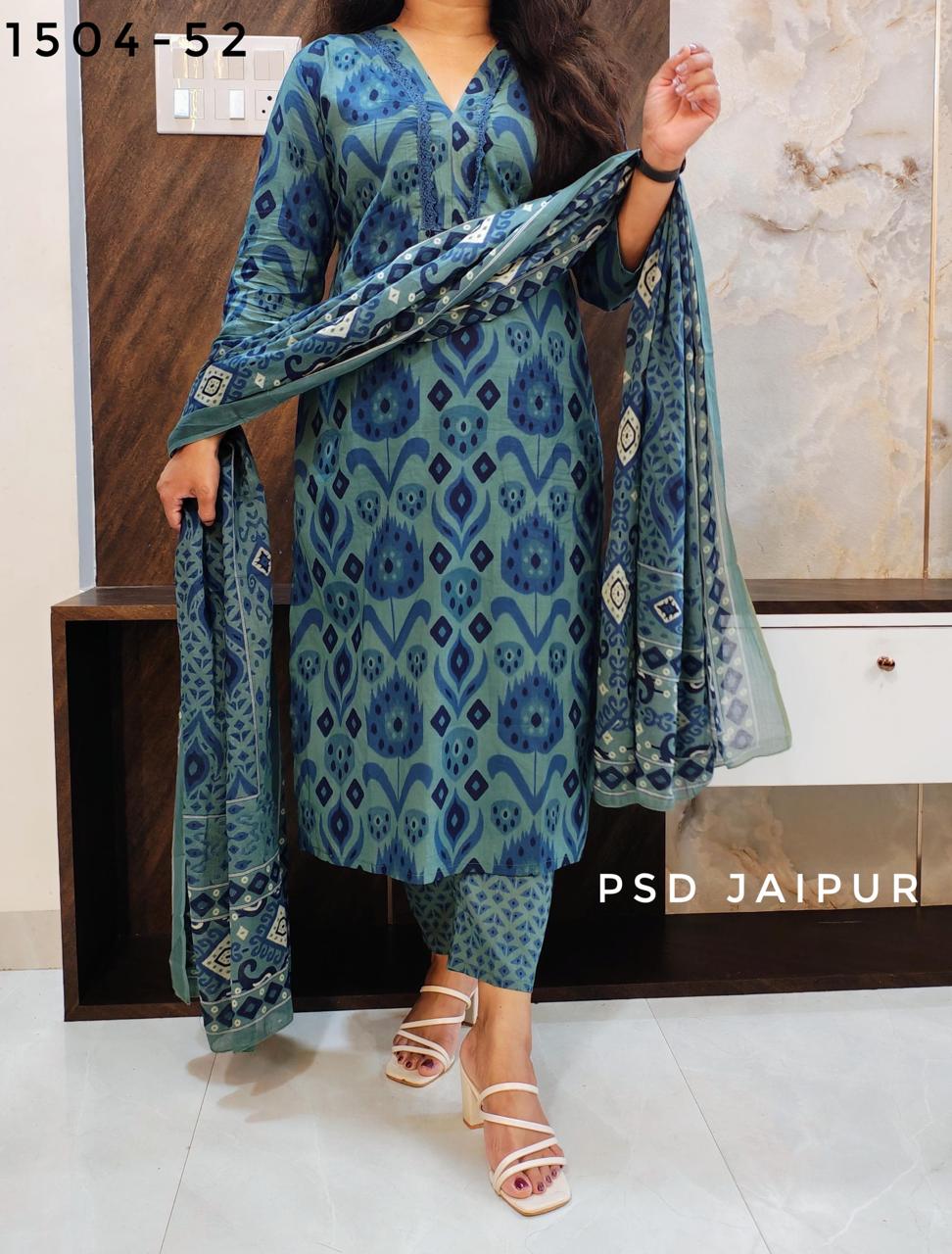 Blue Pure Cotton Suit