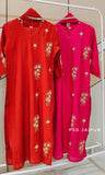 Hot Pink Mul Chanderi suit