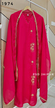 Hot Pink Mul Chanderi suit