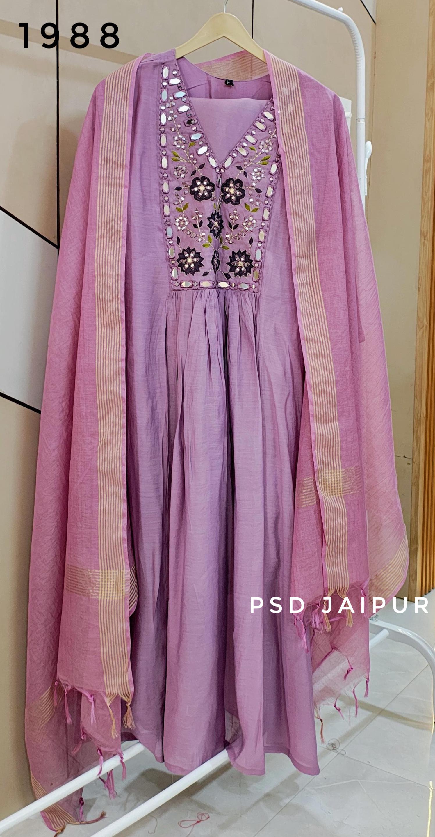 Light Purple Mul Chanderi Suit