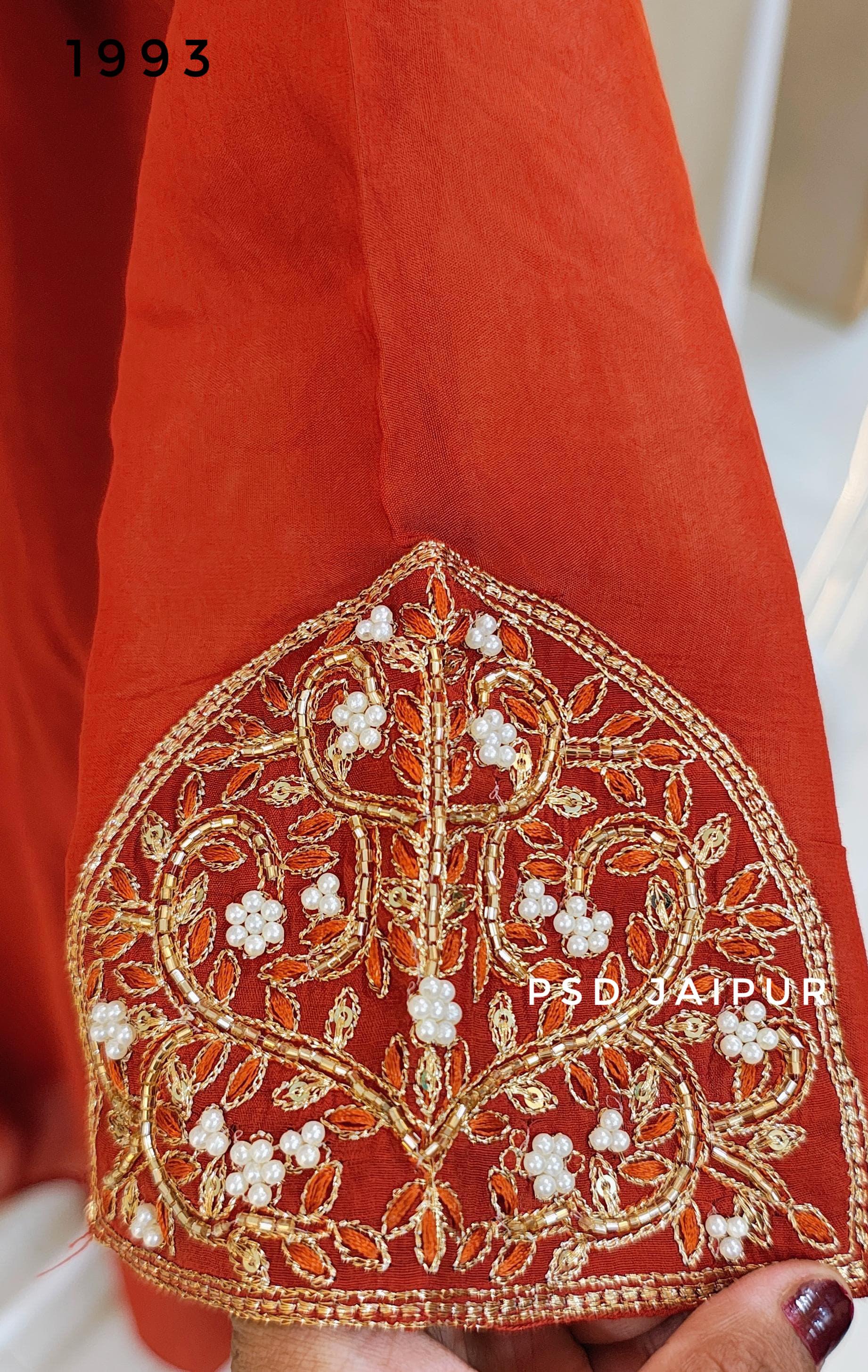 Rust orange Mul Chanderi Suit