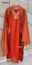 Rust orange Mul Chanderi Suit
