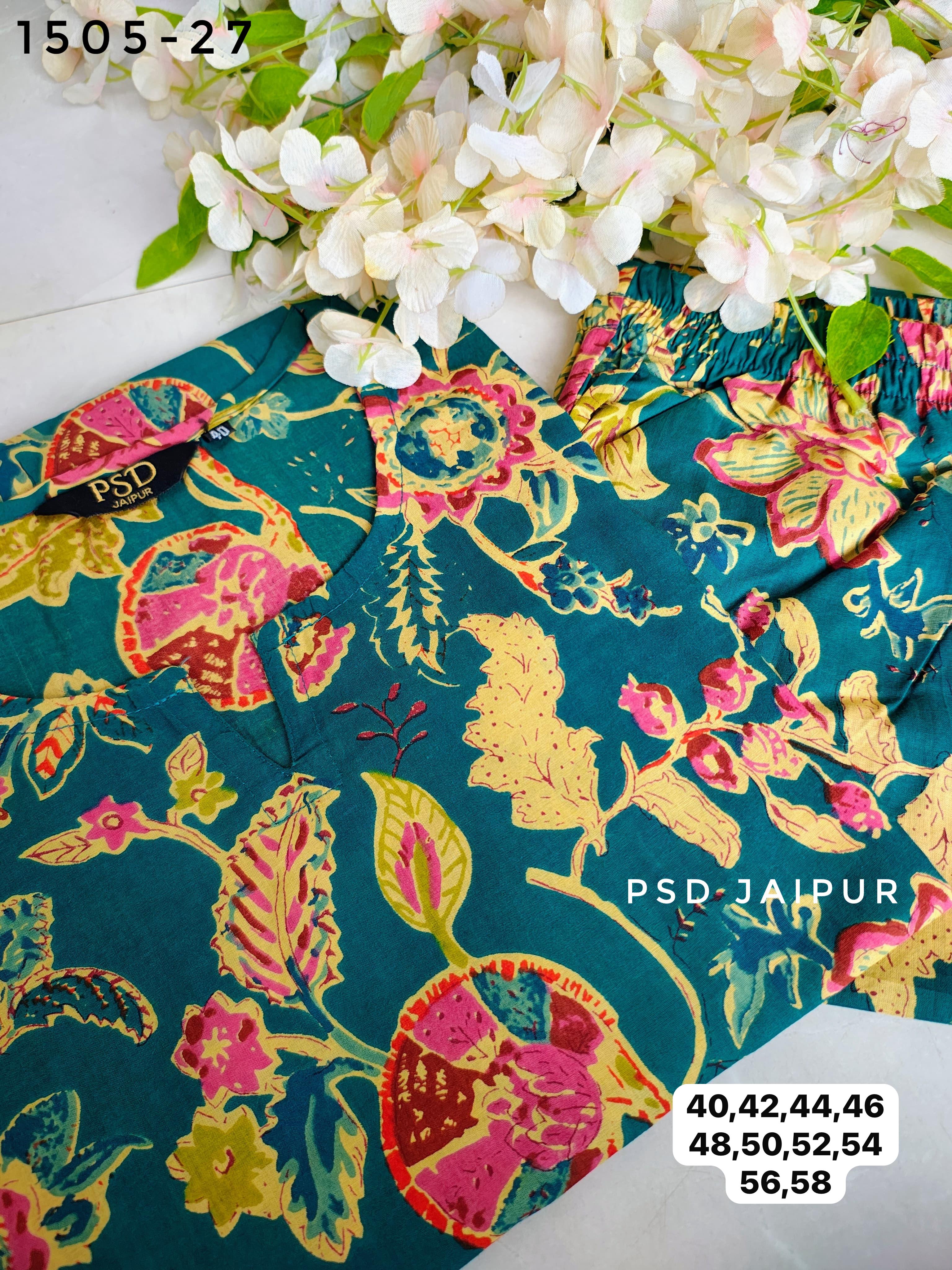 Green Floral Cotton Co-ord set