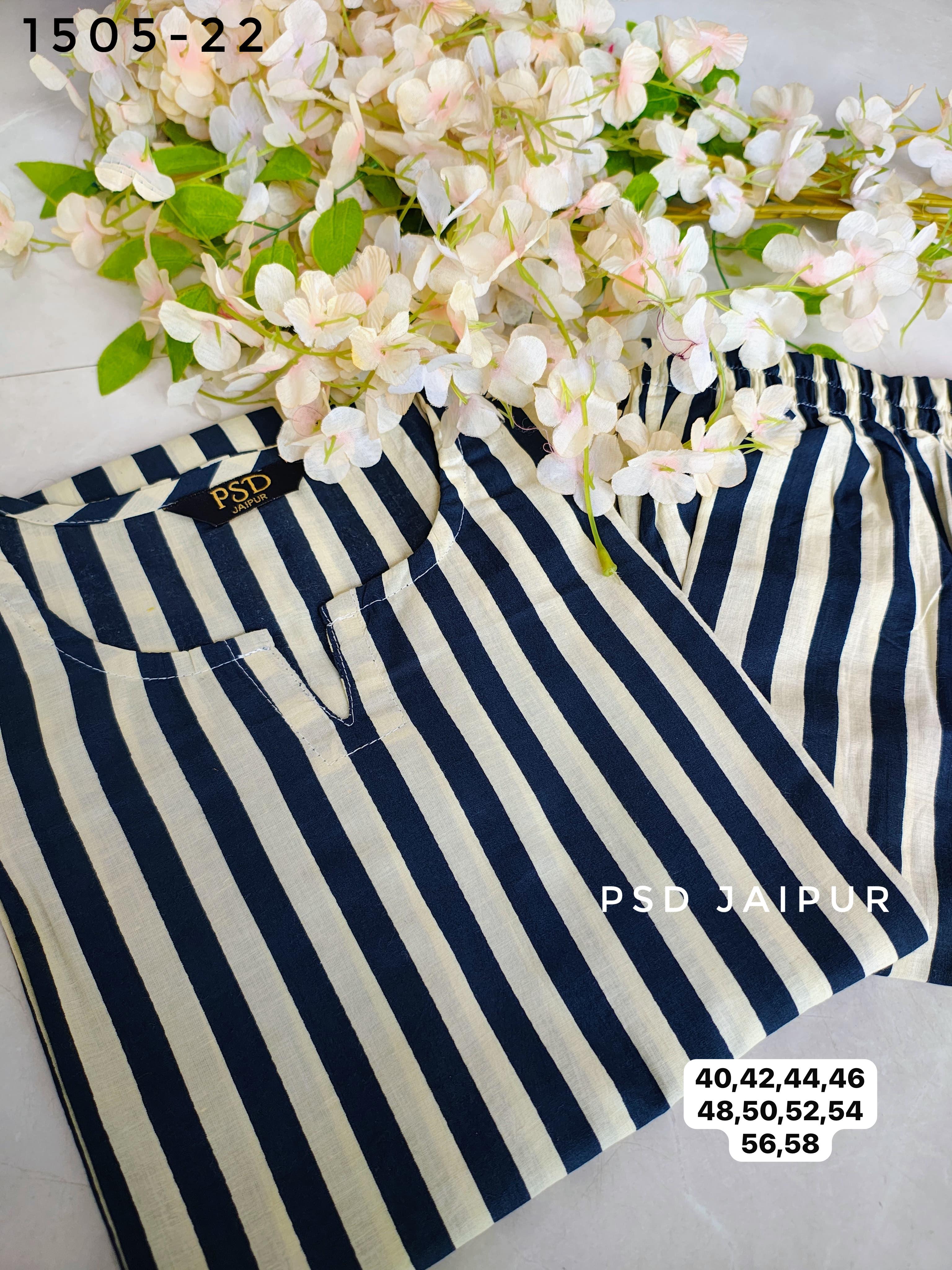 Blue Stripe Cotton Co-ord set