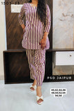 Maroon Stripe Cotton Co-ord set