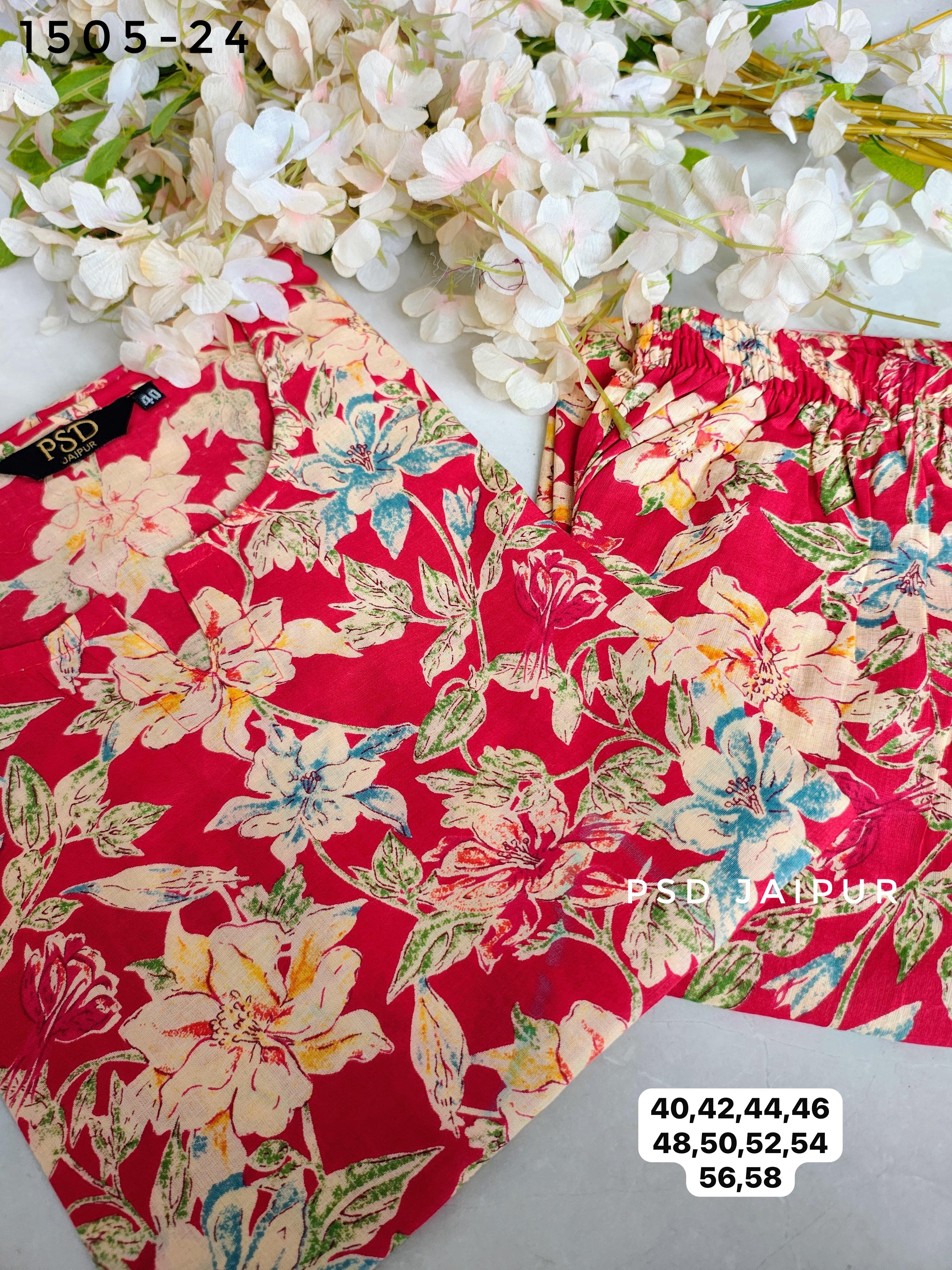 Red Cotton Co-ord set
