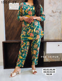 Green Floral Cotton Co-ord set