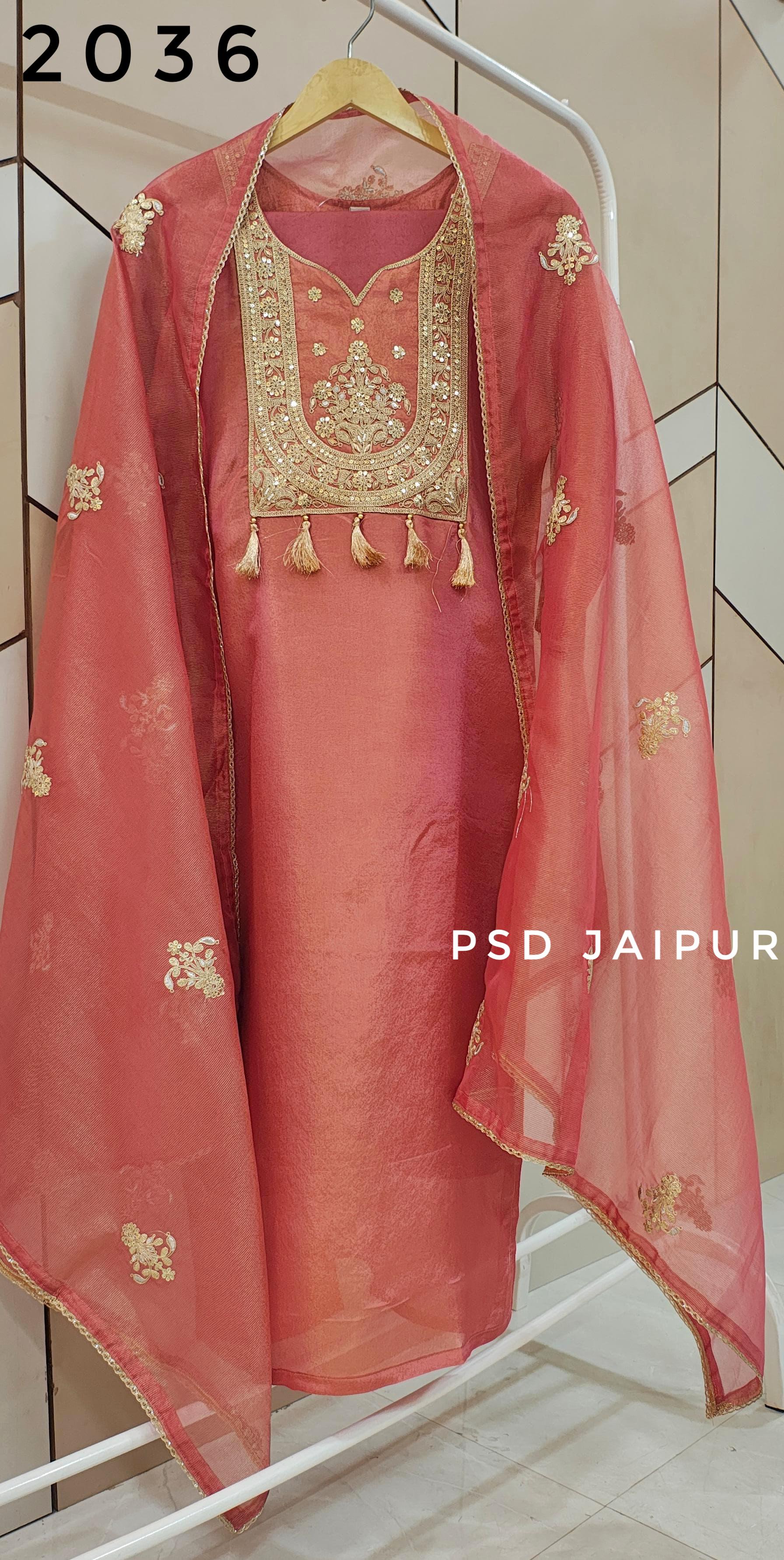 Brick Lurex Tissue shimmer Suit