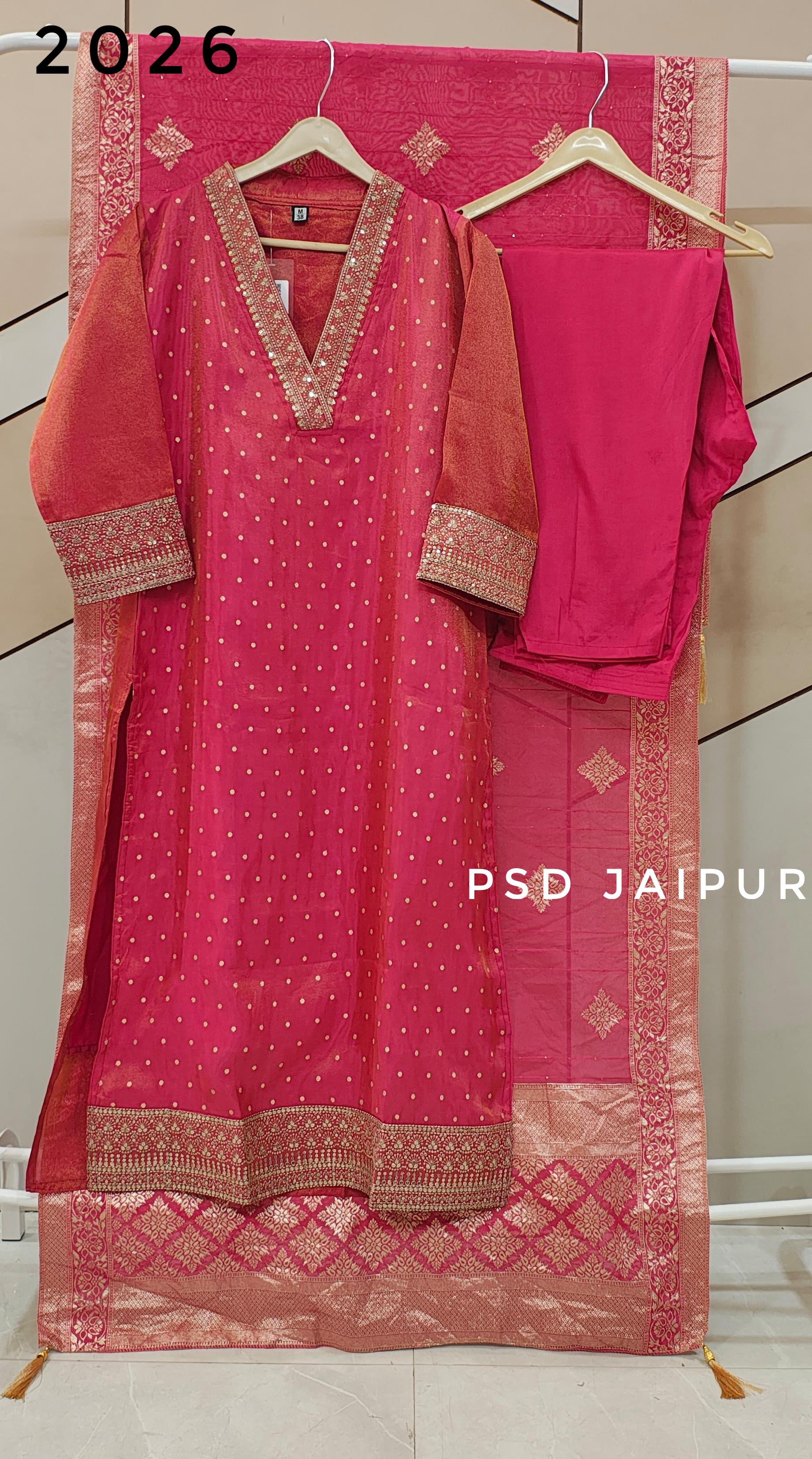Hot Pink Silk suit