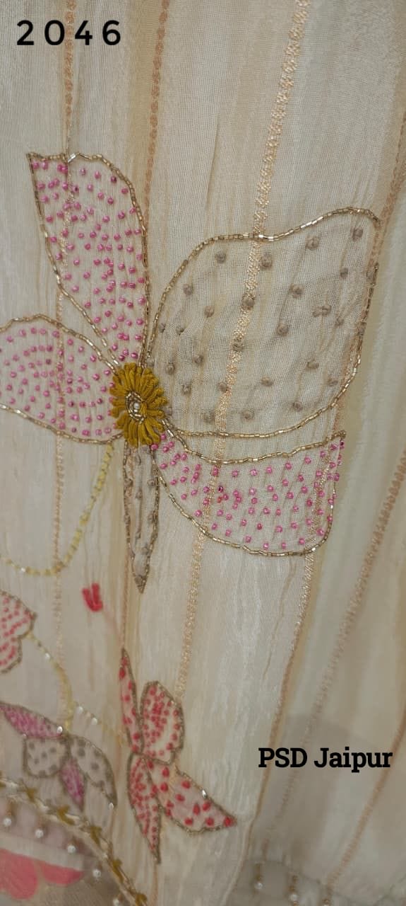 Ivory Tissue Shimmer silk suit