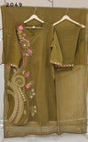 Mehndi Green Embroidery Suit