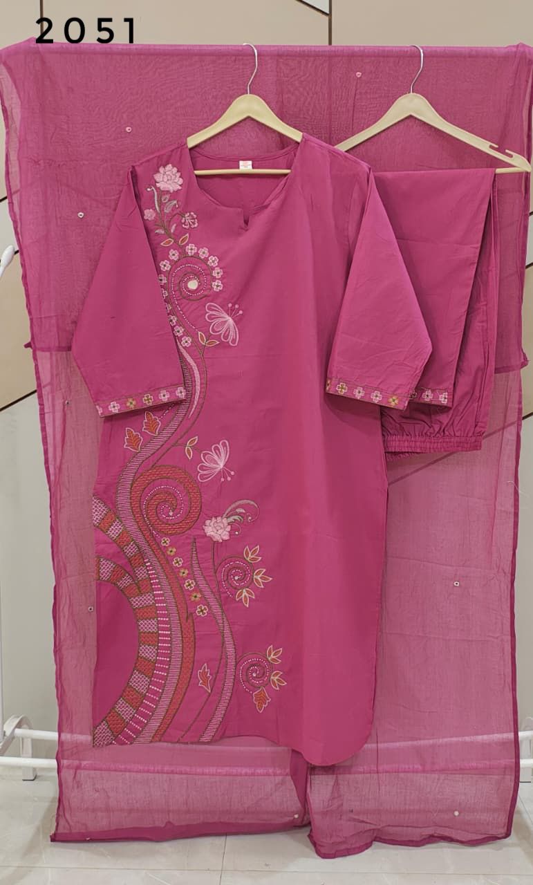Pink Embroidery Suit