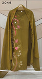 Mehndi Green Embroidery Suit