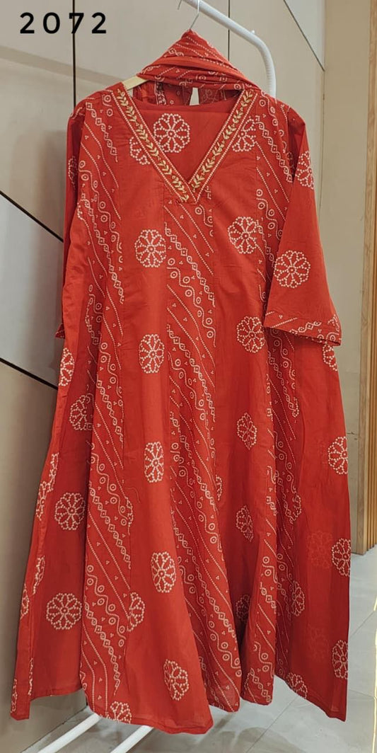 Orange Bandhani Suit