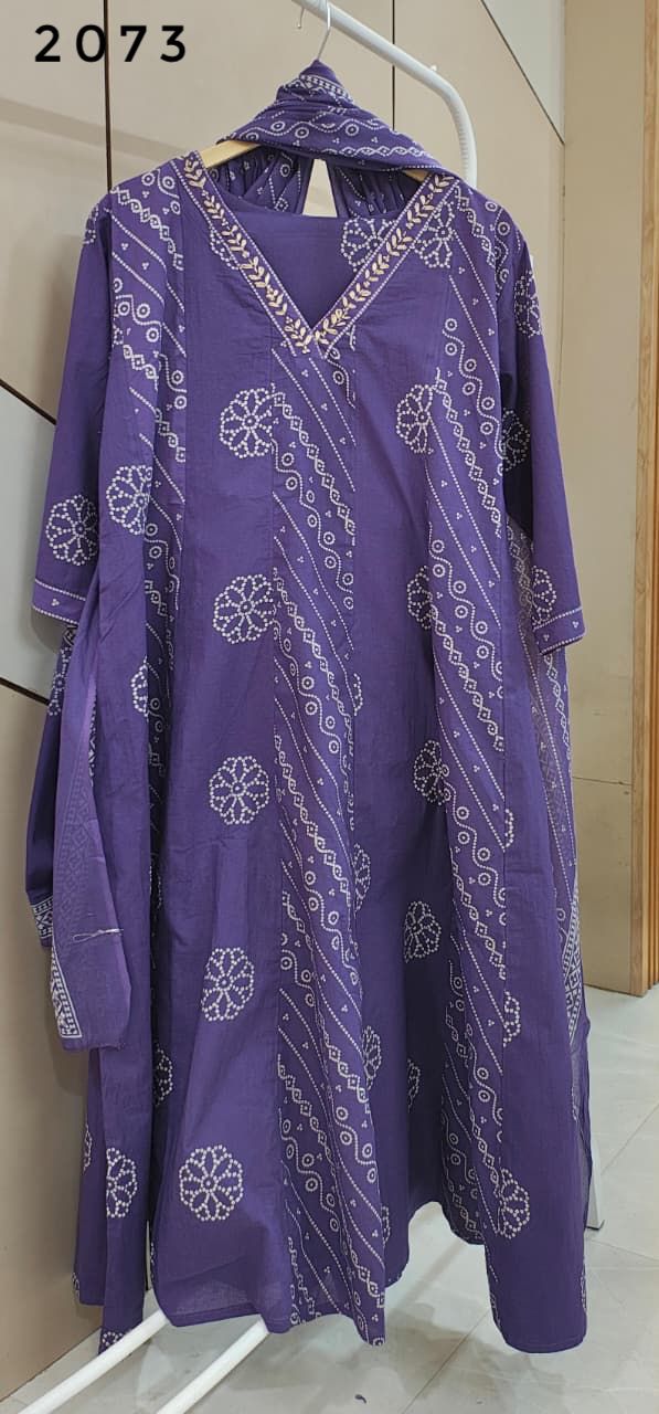 Purple Bandhani Suit