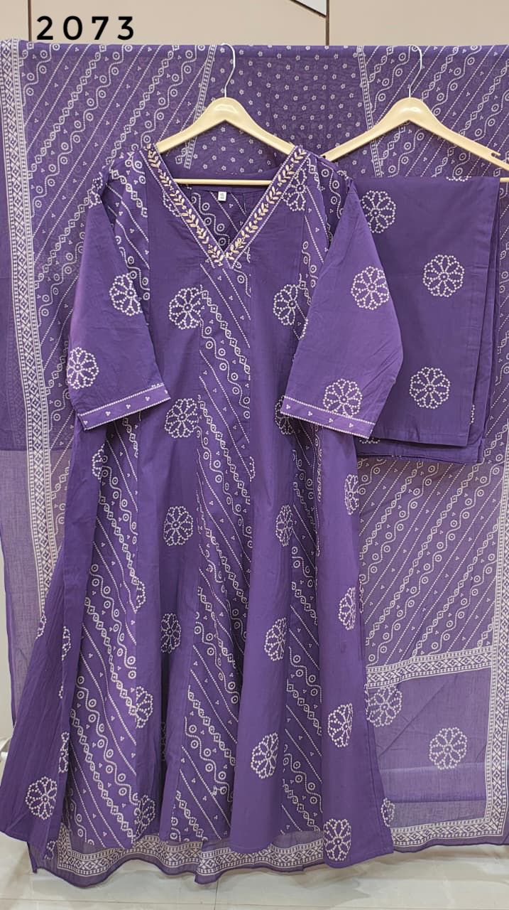 Purple Bandhani Suit